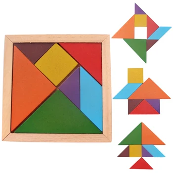 

Children Mental Development Tangram Wooden Jigsaw Puzzle Educational Toys for Kids