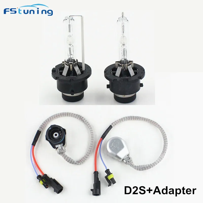 FSTUNING 12V 35 W D2S ксеноновых фар автомобиля противотуманных фар D2S AMP разъем адаптера 4300 K 5000 K 6000 K 8000 k 10000 k D2S ксеноновая лампа