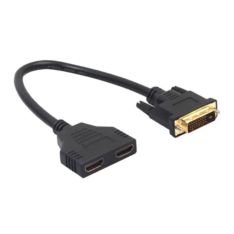 Двунаправленный DVI 24+ 1 штекер на 2 HDMI Женский Кабельный адаптер-переходник Соединительный шнур для монитора поддерживает 680 P 720 P 1080I 1080 P