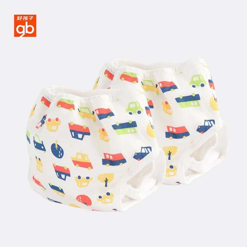 

Goodbaby 2PCS Washable Cotton Baby Diaper Leak-proof Easy Wear Comfortable Stereoscopic Baby Cloth Diaper High Quality Fabric