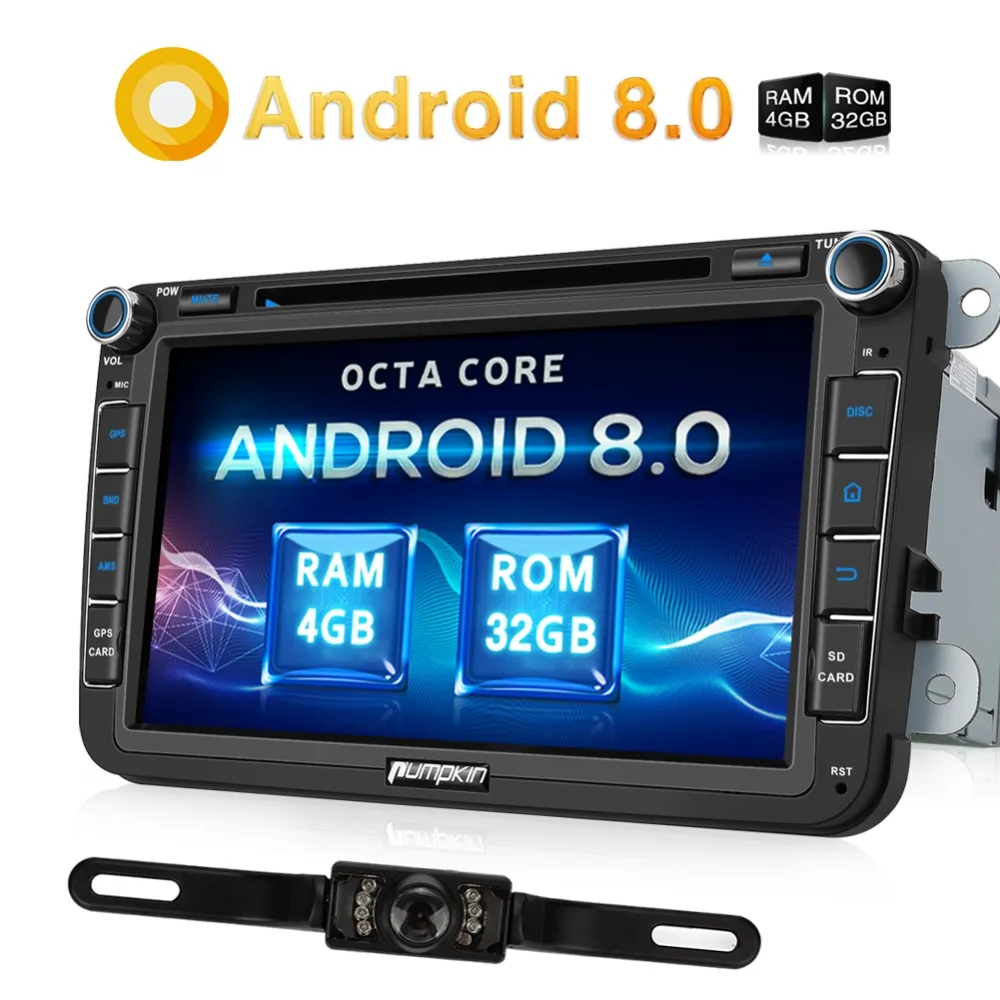 

Pumpkin 4G RAM 32G ROM 2 Din 8''Android 8.0 Car DVD Player GPS Navigation For VW/Skoda/Seat/Golf Car Radio Wifi Bluetooth Stereo