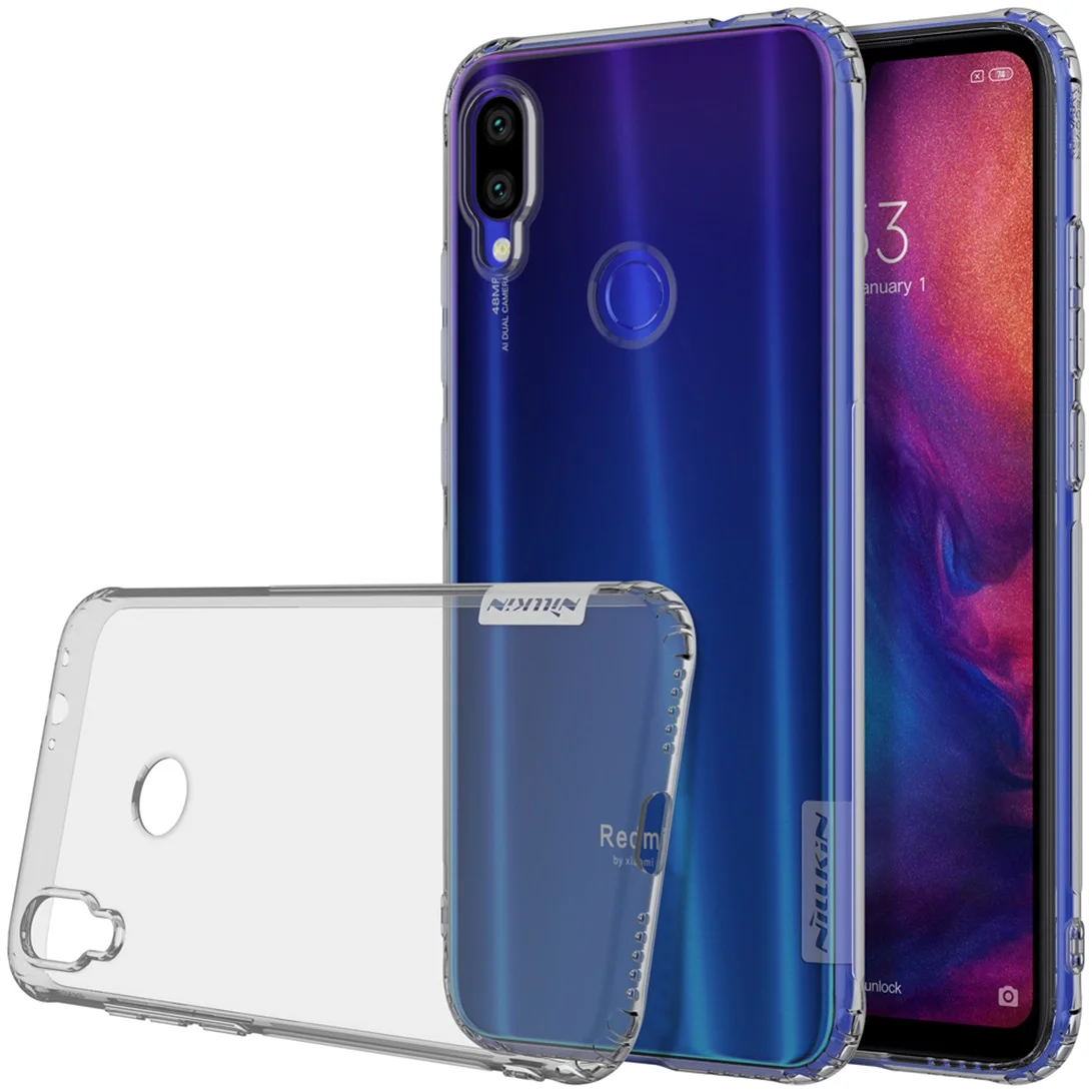 Xiaomi Redmi Note 7 Чехол Redmi Note 7S чехол Nillkin природа прозрачный мягкий кремний ТПУ протектор для Redmi Note 7 PRO - Цвет: Grey