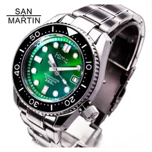 San Martin для мужчин Автоматический Diver часы нержавеющая сталь часы 300 м водостойкий SBDX001 керамика ободок модные часы световой