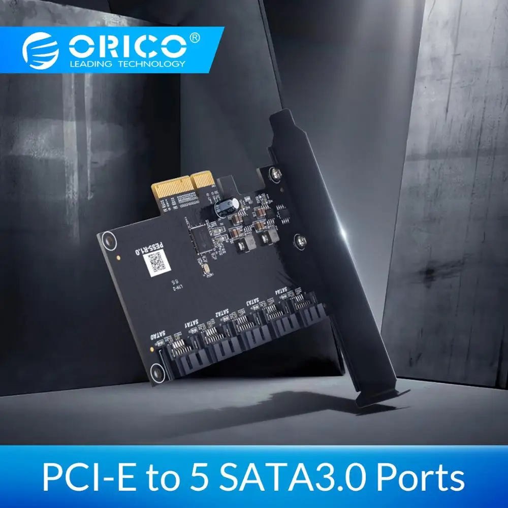 

ORICO PCI-E to 5-Port SATA3.0 Expansion Card PCI-E X4 Slot Support 6Gbps PCI-E to SATA Adapter HUB
