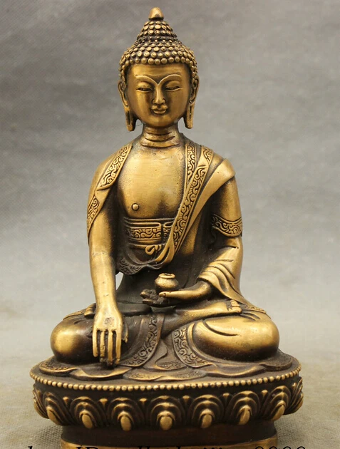 

JP S0608 8" Tibet Bronze Copper Buddhism Shakyamuni Sakyamuni Buddha Bowl Statue Figurine Discount 35%