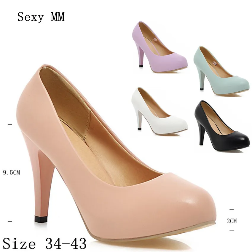 

High Heels Ladies High Heel Shoes Women Stiletto Pumps Woman Party Wedding Shoes Kitten Heels scarpin Plus Size 34-40.41.42.43