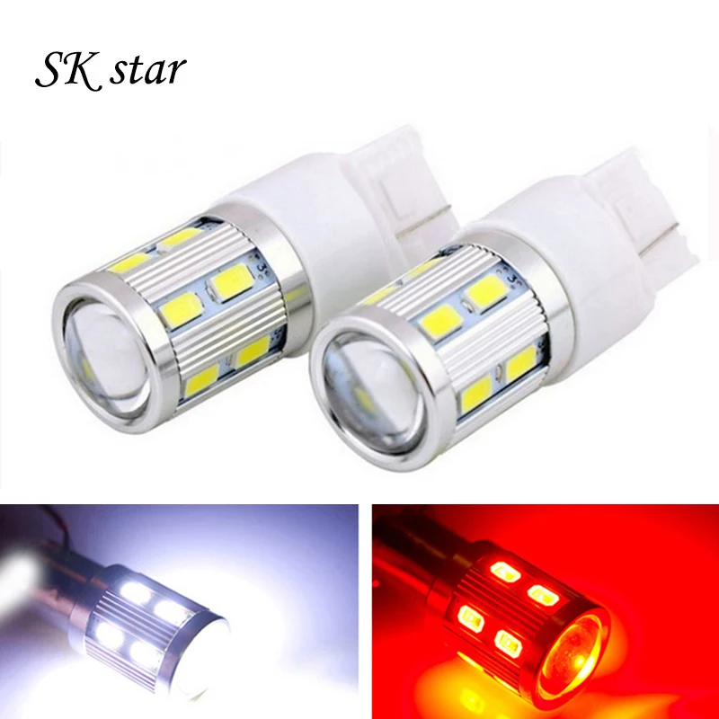 

1pcs 13 SMD 5630 5730 LED Red White T20 7440 W21W Car Tail Led Bulb Brake Lights auto Fog Lamps Daytime Running Light