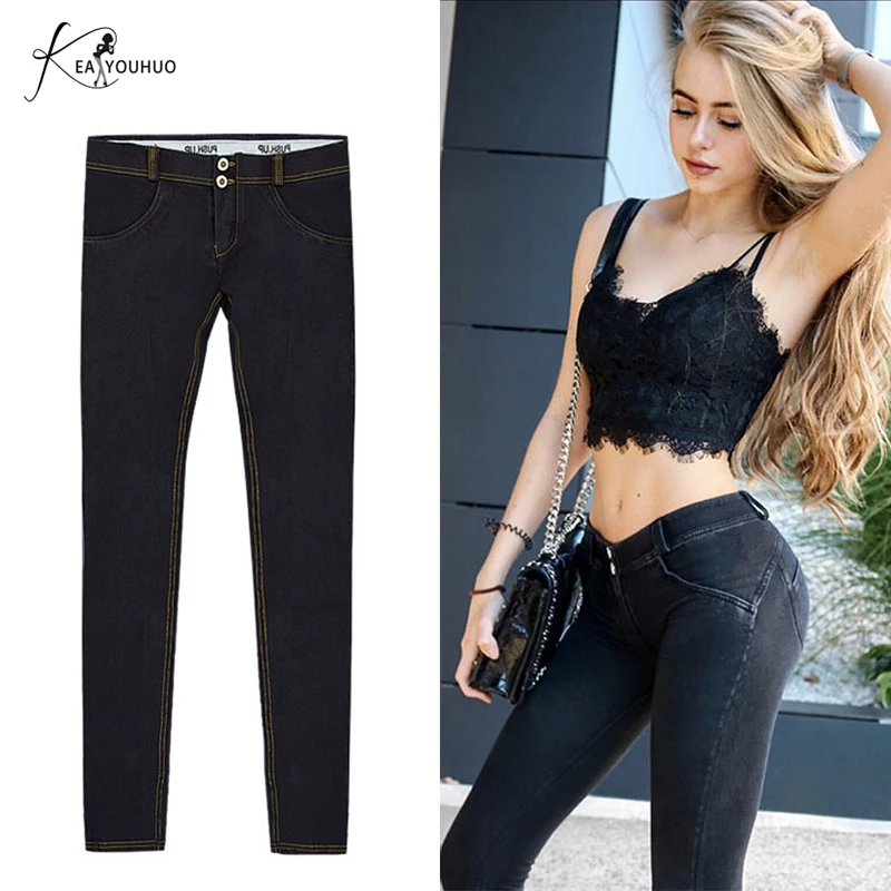 2019 Winter Black pants Stretch skinny jeans Women Pencil Jeans ...