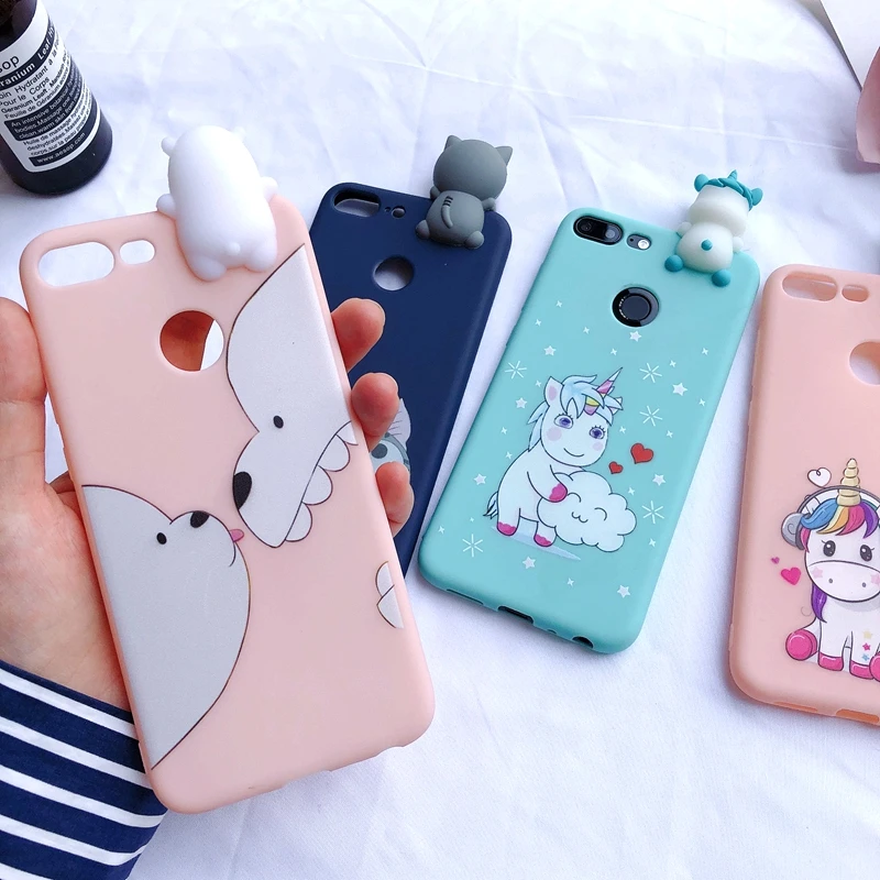 Y5 Y6 Y7 Prime 3D чехол для etui huawei Y7 Prime чехол Kawaii Медведь Единорог для Funda huawei Y5 Y6 Y7 Prime чехол - Цвет: 7