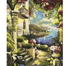 5817 дом по реке-краска по комплекты номеров для взрослых DIY