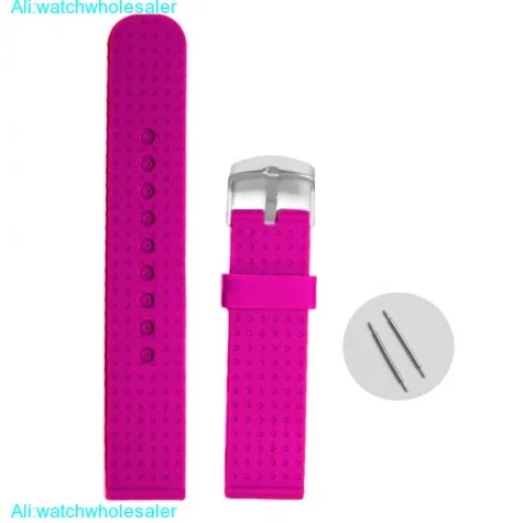 20mm Hot Sell Magenta Silicone Jelly Rubber Ladies Watch Band Straps WB1053F20JB