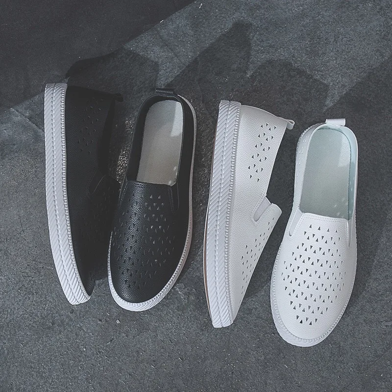 

Shoes Women Casual Sneakers Vulcanized shoes White Black Slip-on 2019 Summer Fashion Low Breathable Ladies Flat Shoes Platform
