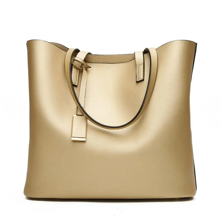 

2019 new microfiber leather bag black Gold bucket bag fashion ladies shoulder bag
