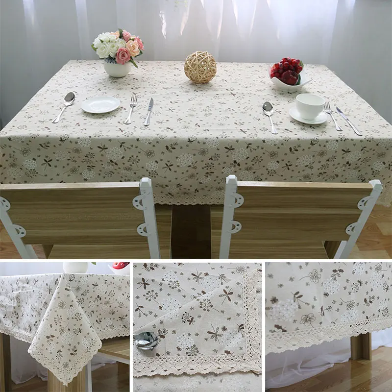 

Nordic Plain Garden Dandelion Cotton Linen Tablecloth Dining Table Desk Decor Cloth