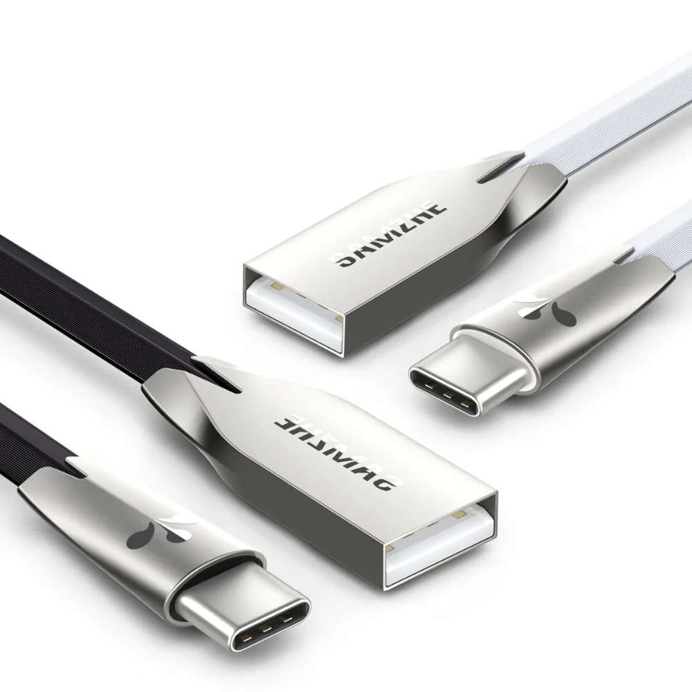 SAMZHE плоский кабель usb type-C из цинкового сплава USB-C зарядный кабель type-c для Galaxy S8 Plus Xiaomi huawei P10 P9 Oneplus Nexus 5X6 P