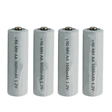 Белый 10 шт ni-mh 1,2 V AA перезаряжаемая 3600mAh 3A нейтральная аккумуляторная батарея для Светодиодный светильник, игрушка mp3 AA батарея AA