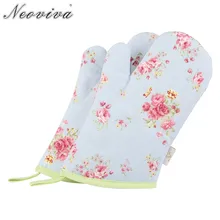 Neoviva холст детский набор пекарских рукавиц для игры кухня Цветочные баллады синий изоляционный Handschuhe Beheizt Ганц де кухня Де Cuisson