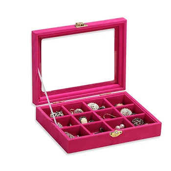 

jewelry box glass cover ring storage box stud earring box wheel earring jewelry holder accessories display rack