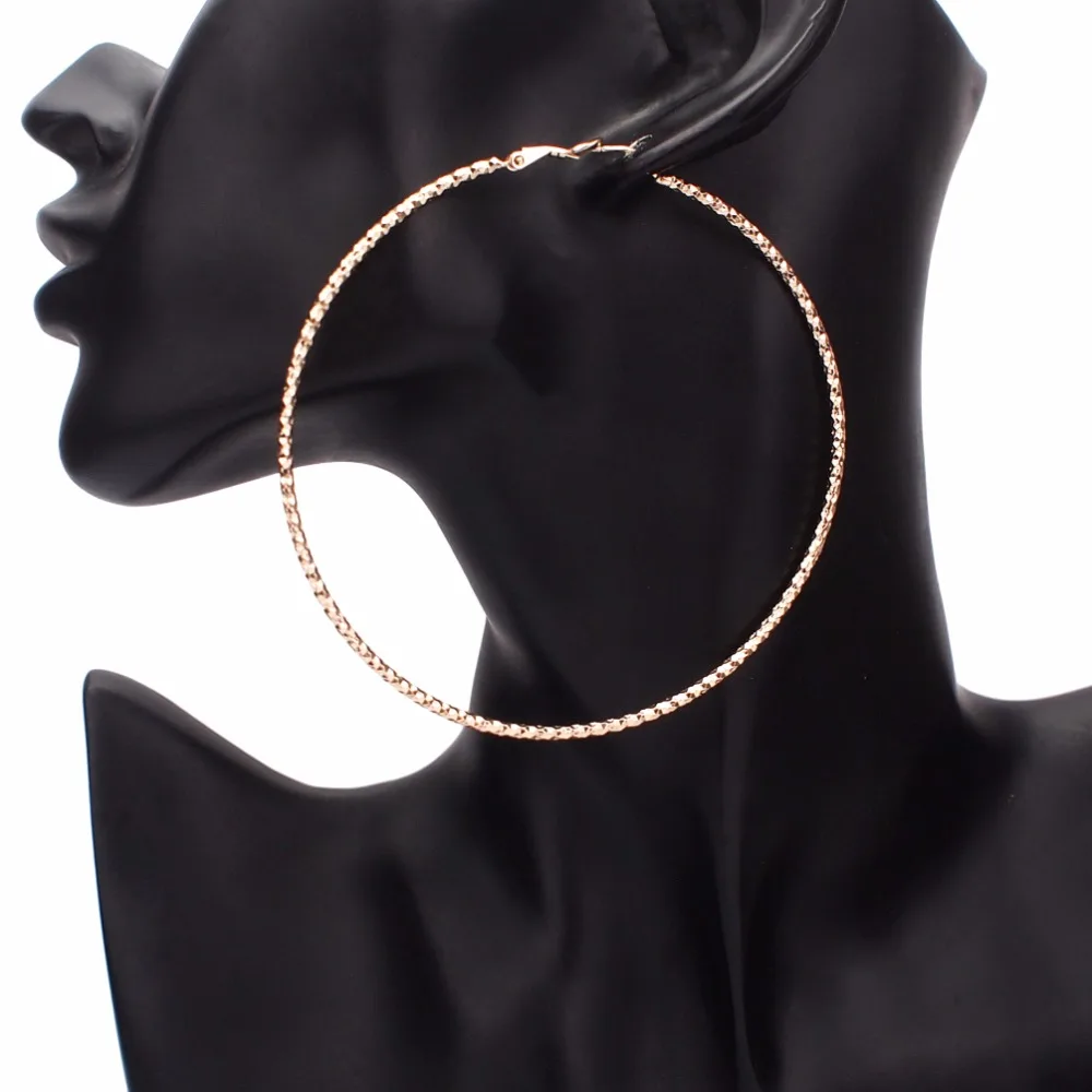 MANILAI, трендовые, диаметр 80 мм, металлические большие серьги-кольца для женщин, модные ювелирные изделия, сплав, поверхностная огранка, блестящие серьги