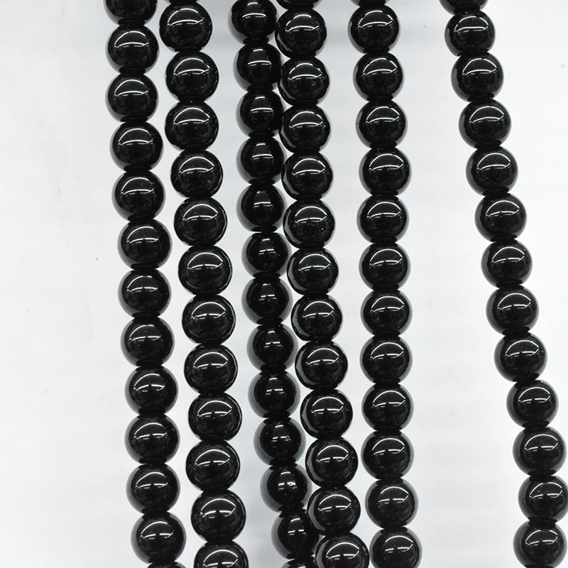 

Wholesale 4-12 Mm Natural Stone Beads Smooth Round Black Onyx Loose Beads for Jewelry Making Diy Bracelet Necklace Pick Size