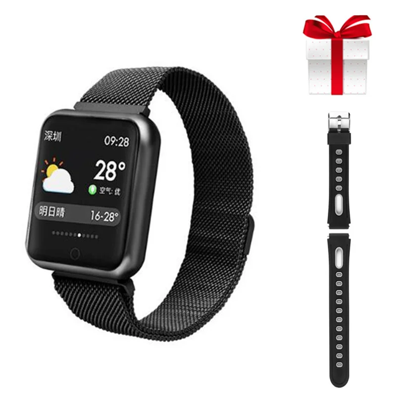 Женские Смарт-часы Wtach+ ремешок/Влажные водонепроницаемые умные часы для мужчин кровяное давление сердечного ритма для IOS Android Быстрая для дропшиппинг - Цвет: S
