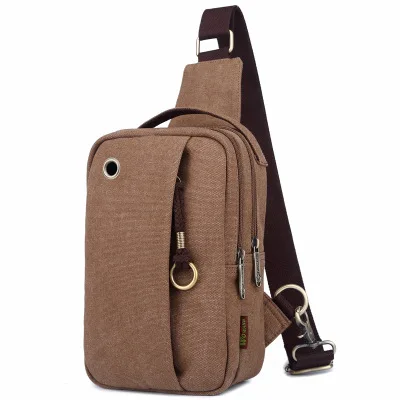 

Men Travel Bags Chest Bag Canvas Backpack Vintage Backpack Single Shoulder Travel Multi-pocket Backpacks Sac a dos Homme