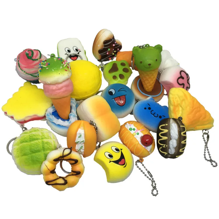 dna ball fidget 4/6/8pcs Squeeze Toys Mini Soft Extrusion Bread Toys Keyring Rising Decompression Squishy Slow Rising For Kids banana fidget toy