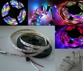 

5M 5050SMD WS2812B 30pixel/m Digital RGB LED Strip Light Addressable FULL Color White PCB DC5V WS2811 IC Built-in Non-waterproof