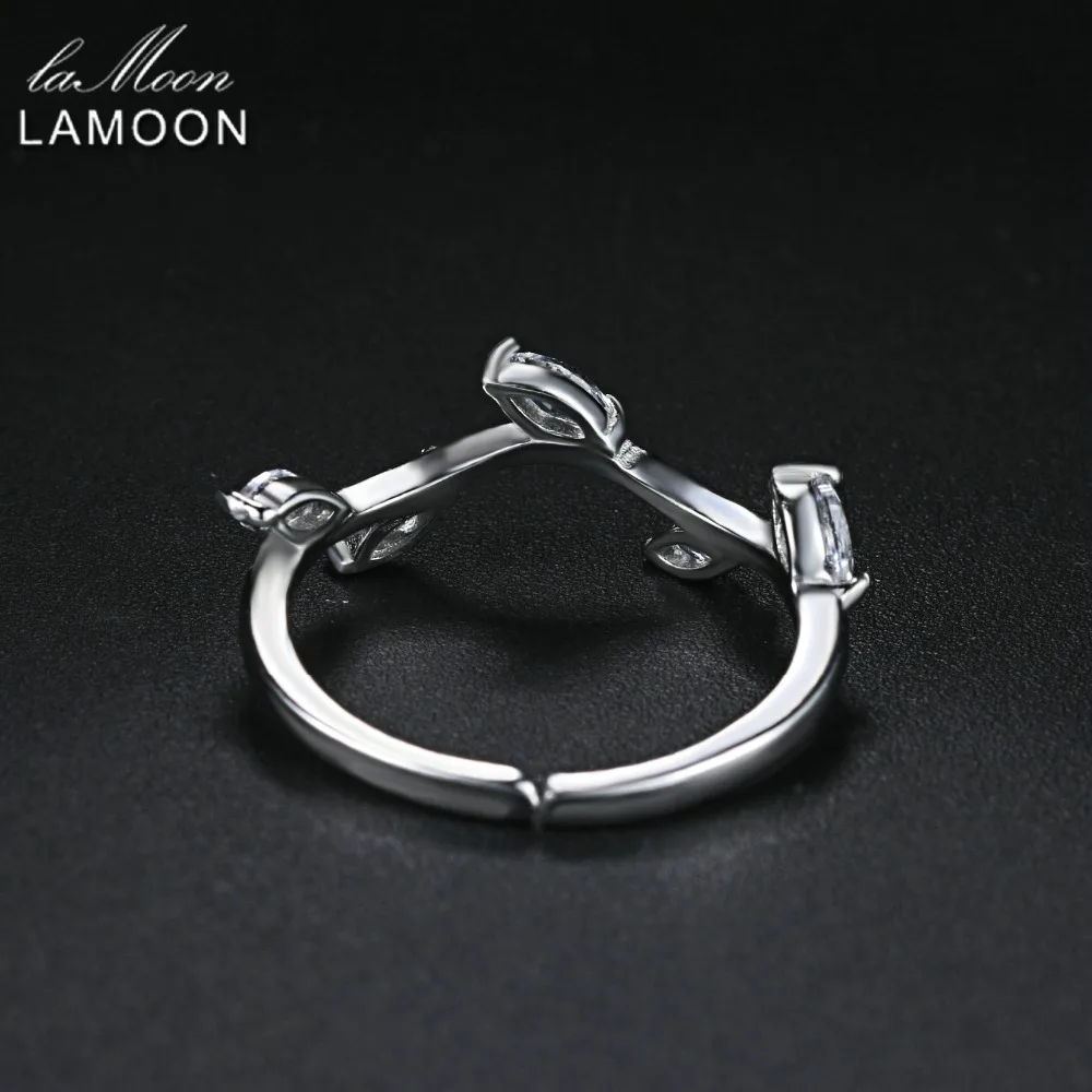 LAMOON Olive Branch Design 925-Sterling-Silver Adjustable Rings S925 Fine Jewelry for Women Girls Gift Anti Allergy LMRY039