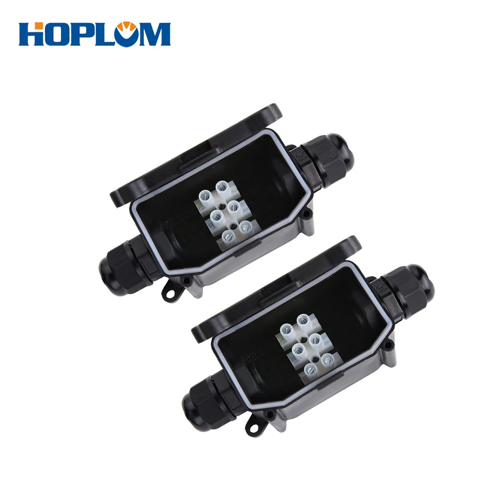 

Waterproof Junction Box 2/3Way IP66 Outdoor Waterproof Cable Connector Junction Box With Terminal 450V Plastic Black Junction