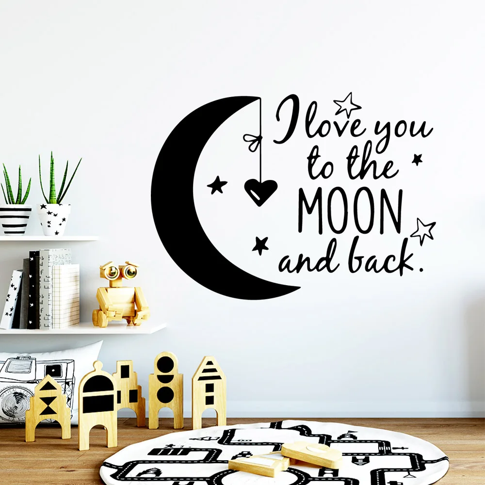 

Colorful love moon Vinyl Kitchen Wall Stickers Wallpaper For Kids Rooms Home Decor Removable Decor Wall Decals