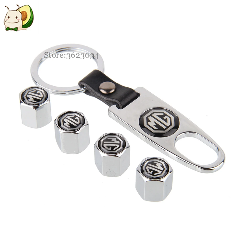 MG Plastic Dust Valve caps and Keychain Keyring 4 colours all Cars ZT ZR ZS MGR