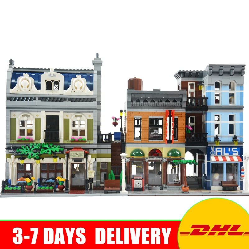 LEPIN 15010 Parisian Restaurant+15011 The Detective's Office Model Building Block Set Bricks Kit Set Clone 10243 10197 block-set : image LEPIN 15010 Parisian Restaurant+15011 The Detective's Office Model Building Block Set Bricks Kit Set Clone 10243 10197 block-set