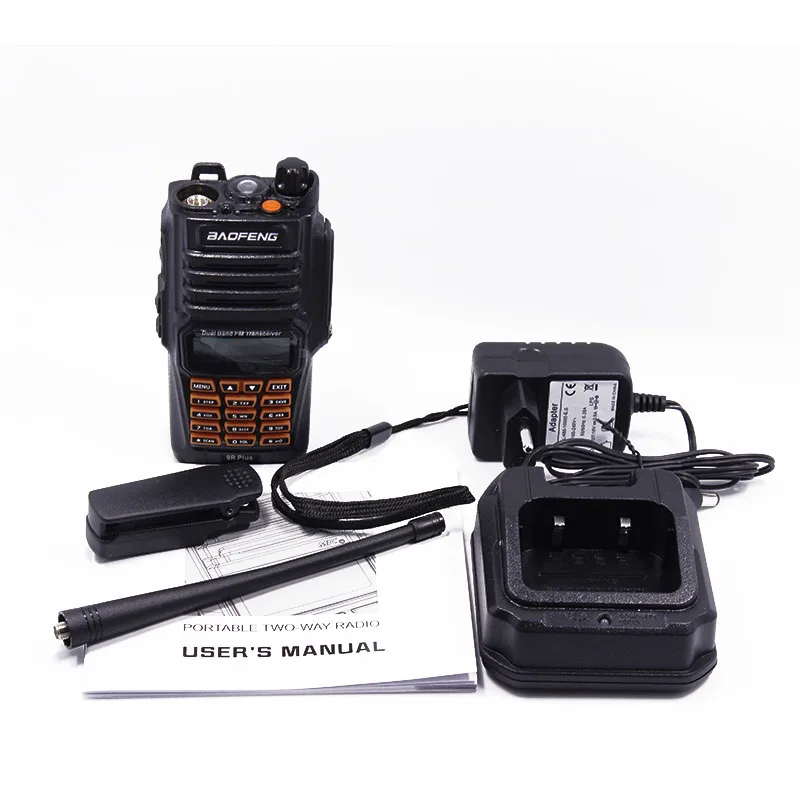 Baofeng UV-9R плюс рация 8 W высокой Мощность UHF VHF Двухдиапазонный IP67 Водонепроницаемый УФ 9R двухстороннее радио + 1 Программа + 1 гарнитура + 1