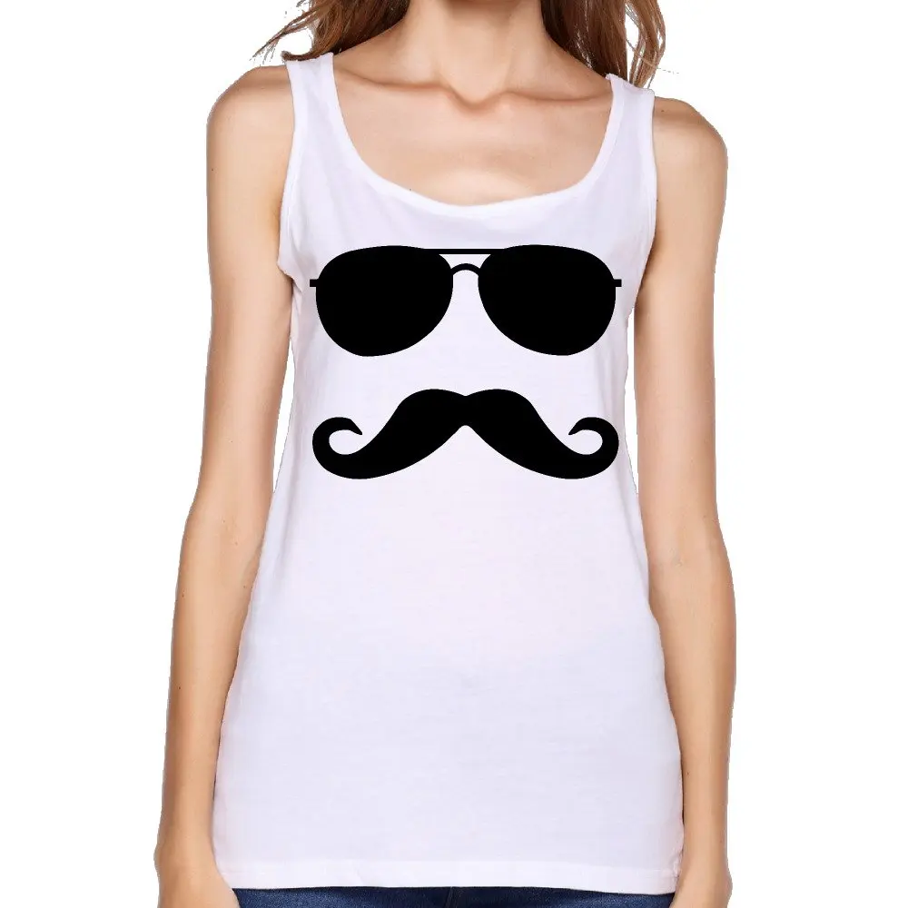 2017 Ditka Glasses And Stache Printing Women Tank Tops Summer
