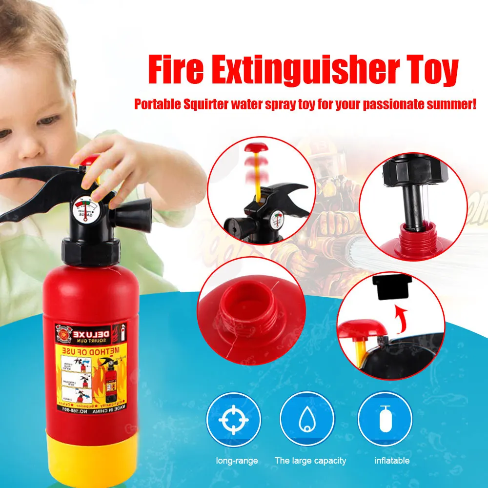 Ideal Summer Children Beach Play Toys Fire Extinguisher Air-filled Water Gun Kids Beach High-Pressure Wat