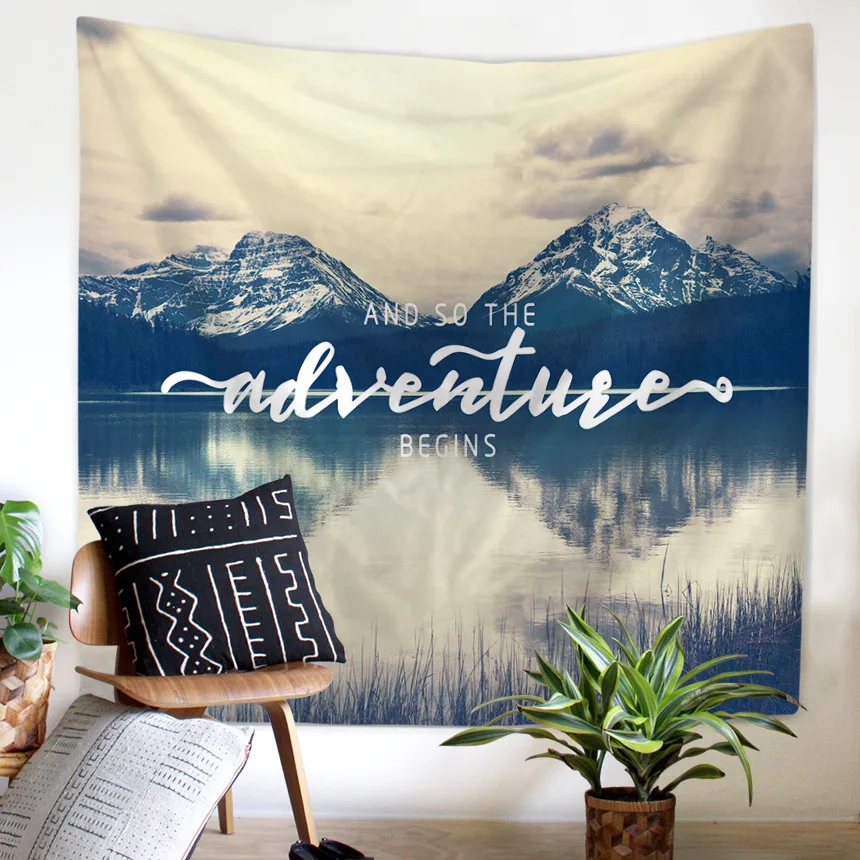 

Nordic minimalist Foggy forest pattern tapestry wall hanging home decor cloth pictorial hanging blanket bedding outlet yoga mat