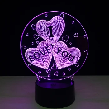 

I Love You LED 3D Night Lamp 3D Luminaria Acrylic 7 Color Change Romantic Atmosphere USB LED Lamp Valentine's Day Wedding Gift