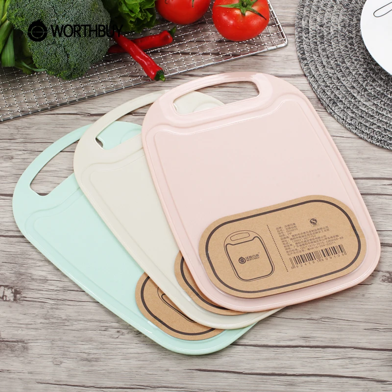 

WORTHBUY Plastic Chopping Block Food Fruits Vegetable Cutting Board Non-slip Anti-Overflow Kitchen Board Kitchen Accessories