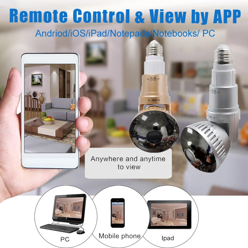 

IB-185WM HD 960P 1.3MP P2P WiFi IP Network Bulb Mirror Camera Night Vision Motion Detect ONVIF CCTV Security Camera