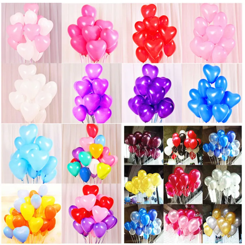 

10pcs 12inch 2.2g Heart Balloons Latex Wedding Decor Birthday Party Decorations Kids Latex Balloon Air Balls Inflatable Boy Toys