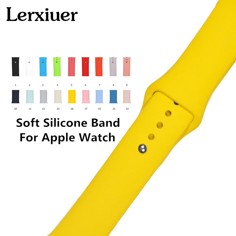 

Silicone Sport Band For Apple Watch 3/2/1 iWatch 42mm 38mm Strap Bracelet watchbands wrist belt+metal buckle watch accessories