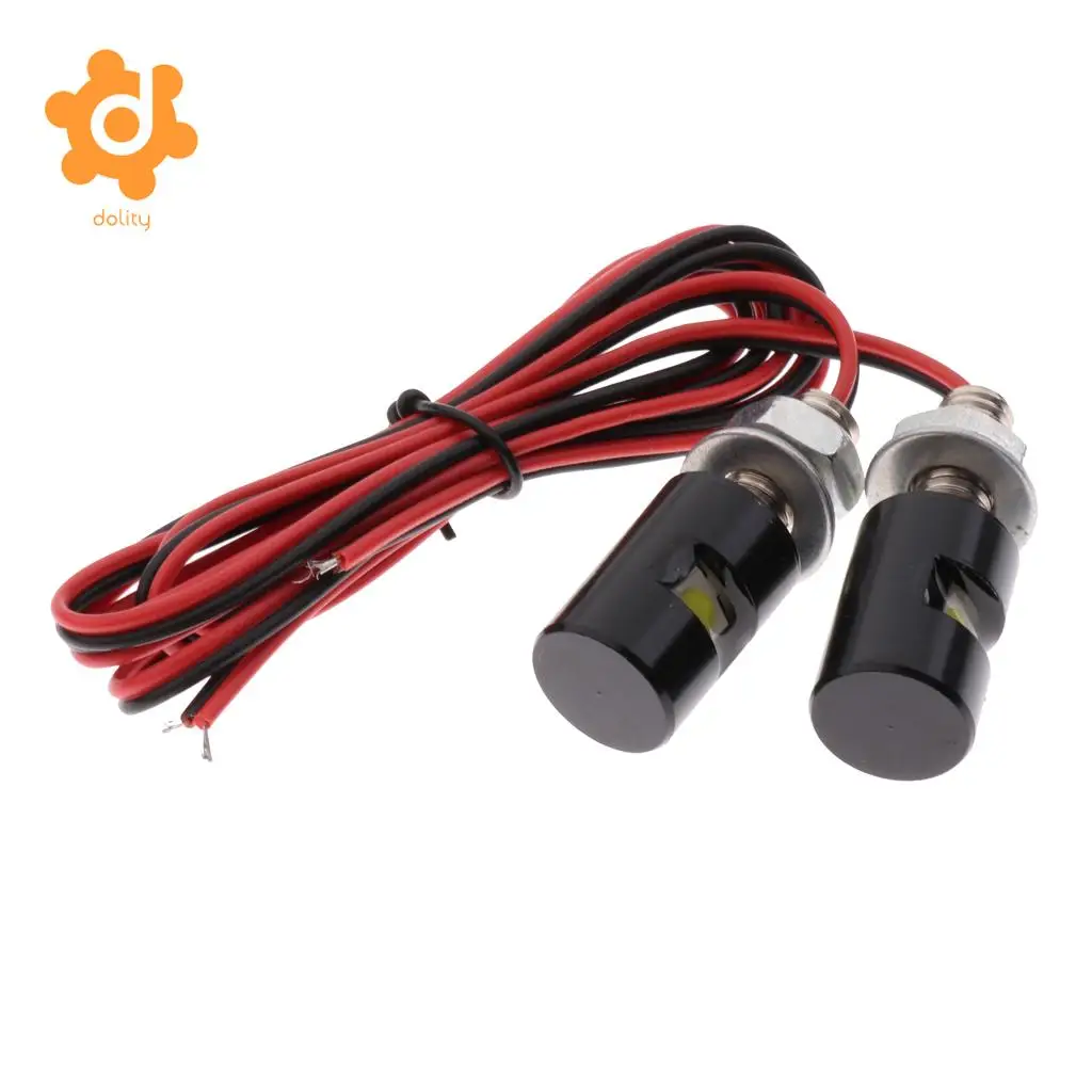 Baoblaze 2 Pieces White Motorcycle Screw SMD LED Bolt Lamp Car License Plate Light