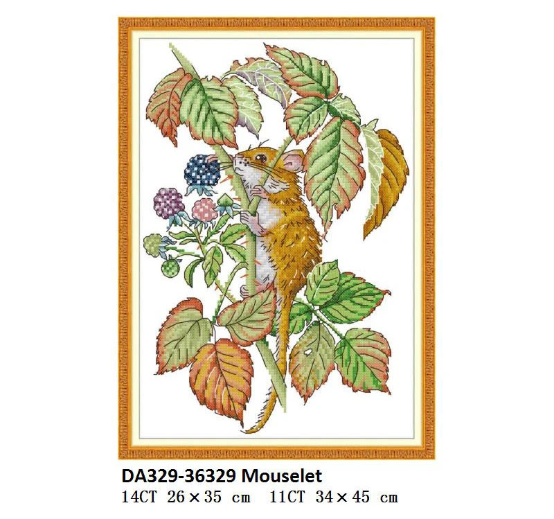 Joy Sunday Mouselet DMC Набор для вышивания крестиком, Набор для вышивания Aida, ткань 14ct, 11ct, напечатан на холсте, сделай сам, набор для рукоделия ручной работы
