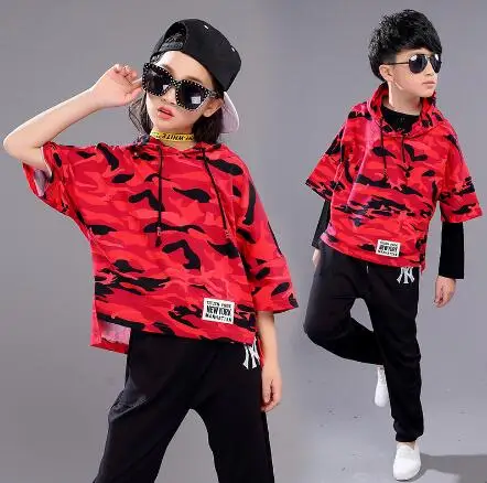 

Children's Sports Suits Girls Boys Jazz Hip Hop Modern Dancewear Set Kids Dance Costume Sets Outfits 6 8 10 12 14 Years