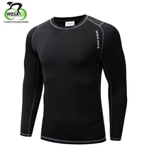 WOSAWE Мужские и женские велосипедные базовые слои Бодибилдинг Фитнес с длинным рукавом плотные термо рубашки для верховой езды Спортивное нижнее белье Джерси