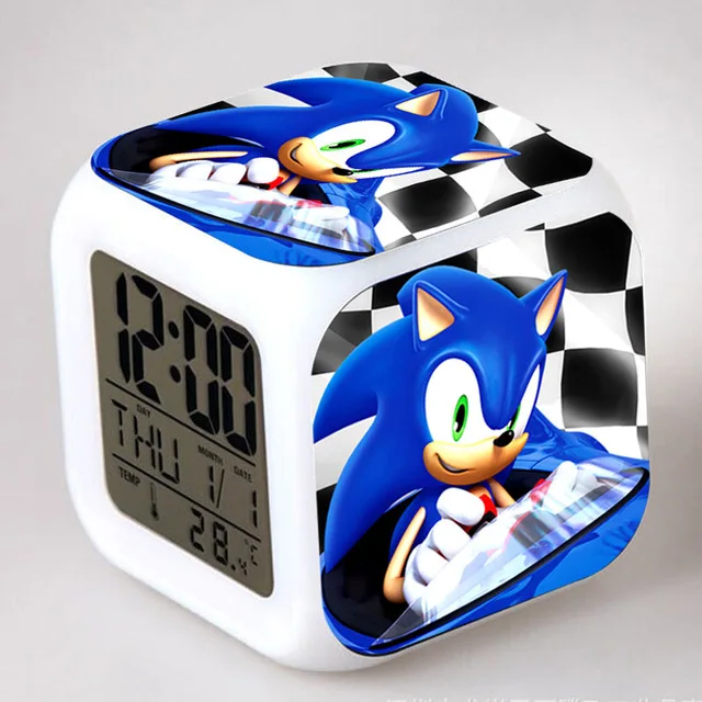 Sonic the Hedgehog светодиодный Будильник хвосты Miles Prower часы reloj despertador цифровые часы Dr. Robotnik horloge digitale Saat - Цвет: Красный