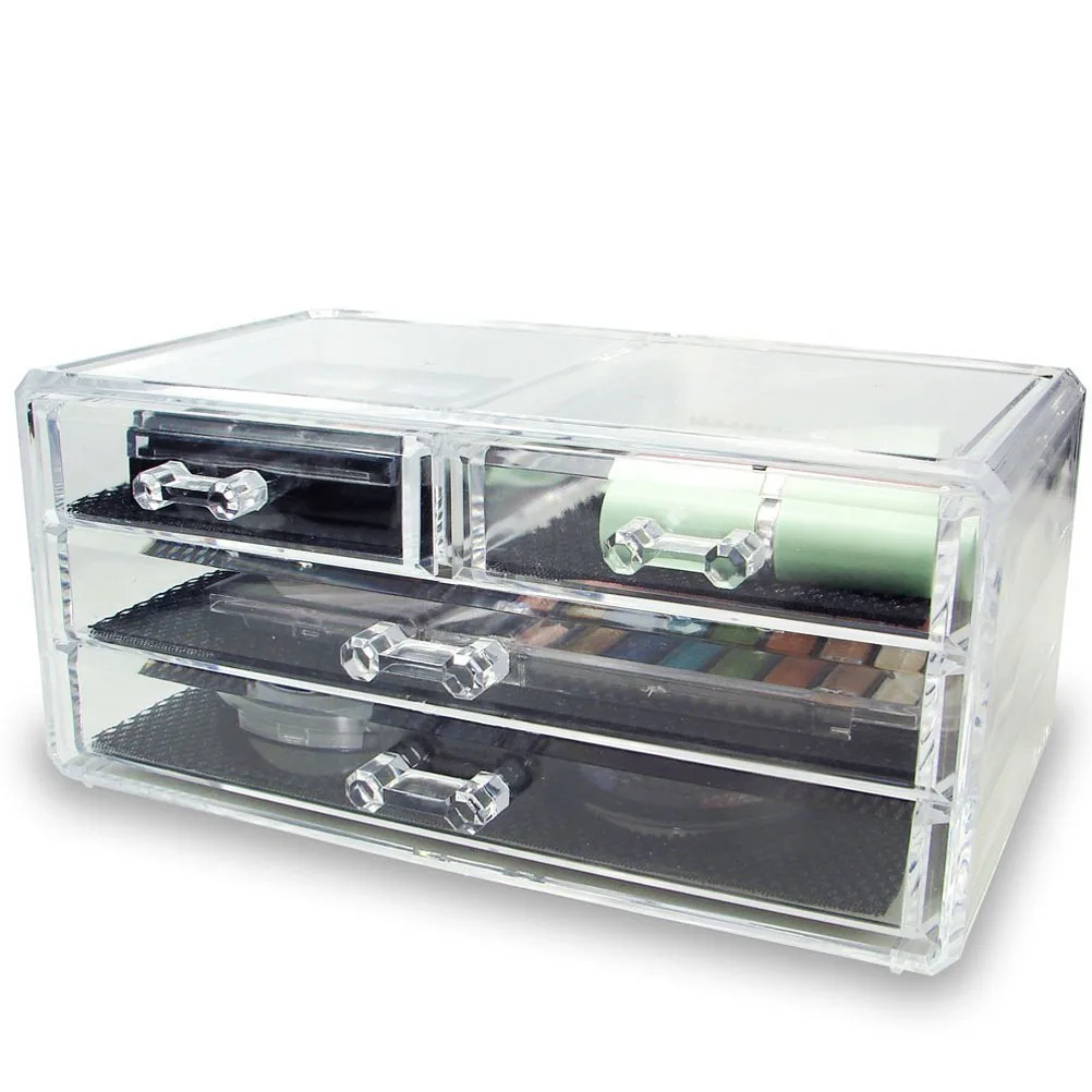 

Novelty 3-Layer Clear Acrylic Drawers Style Makeup Cosmetics Jewelry Storage Box Case Organizer