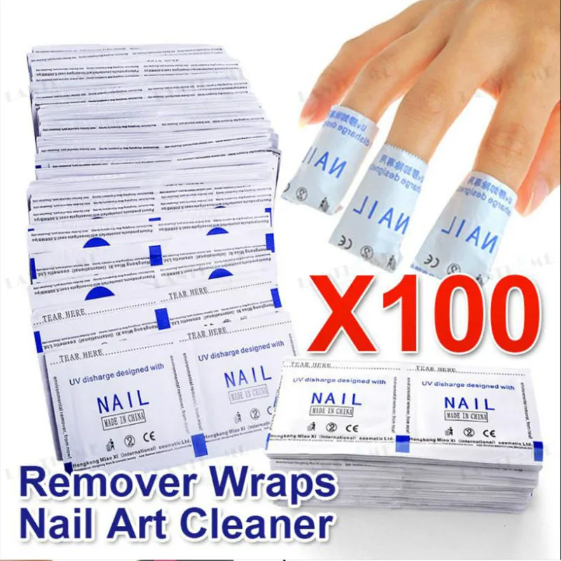 

100pcs Nail Polish Remover Wraps UV Gel Nail Polish Easy Soak Off Remover Pad Manicure Nails Art Cleaner Remover Tools