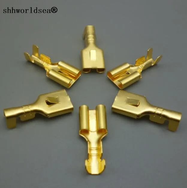 

shhworldsea 200PCS Free Shipping 6.3mm Automotive female Crimp Terminal Spade Wire Connector Car splices wier terminals